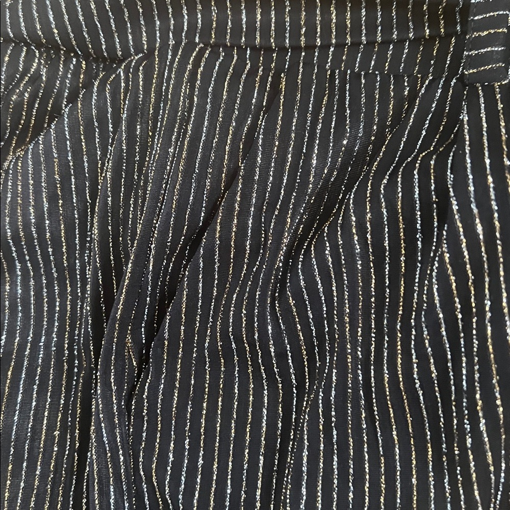 Torrid Black Wide Leg Pants with Silver & Gold PinStripes - Size 1X (14/16) NWT - Picture 10 of 11